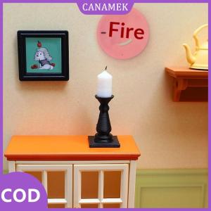CANAMEK✨ 4pcs búp bê nhà trang trí mini nến với cơ sở mô phỏng mô hình nến 1 12 Dollhouse phụ kiện thu nhỏ