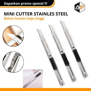 Cutter Mini Stainless / Pisau Cutter Besi / Pemotong Kertas Multifungsi / Cutter Kecil Murah / TS-105