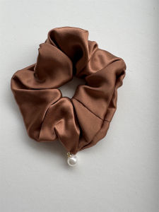 19mm mulberry silk hair scrunchies for women elegant brown hair tie for lady high quality hair accessories