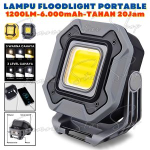 Lampu Serbaguna Multifungsi Floodlight Baterai 6000mAh Bisa Powerbank Cahaya 1200 Lumen Tahan 20 Jam WORK LIGHT MX-WL01 | TC