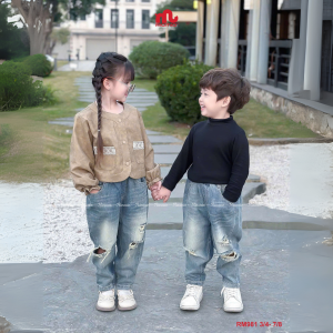 Quần Jean Bé Trai Amory Fashion Riomio Cotton Xử Lý Handfeel Mướt Ria Mèo Nổi Bật Ánh Rêu Ngầu Size 3/4–7/8 (15–30kg) RM981