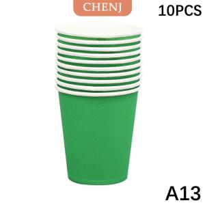 [COD] CHENJ 10ชิ้น9ออนซ์250มล. ถ้วยกระดาษหนาทึบใช้แล้วทิ้งถ้วยกระดาษสำหรับงานแต่งงานวันเกิดปาร์ตี้วันหยุดของใช้บนโต๊ะอาหารแบบใช้แล้วทิ้ง
