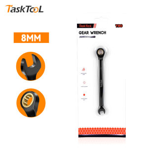 TASKTOOL 8/10/12/14/17/19MM Ratchet Wrench 5° Fine-tuning 72-Tooth CRV Steel High-Intensity Torque Wrench Spanner