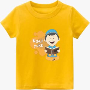 PVJ - Baju Kaos Ngaji yuk Anak Laki Laki Mengaji Islami Lengan Pendek