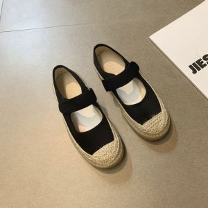 Fishermans Girls Little Wind Canvas Shoes One Pedal Soft Sole Flat Sole Mary Janes Shoes