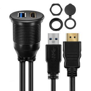 USB3.0 HDTV-Tương Thích Giá Gắn Đầu chìm Cáp nối 1M/2M Effcient Cho Xe Biển Xe Đạp Xe Máy dây mở rộng Thính Giác