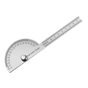 Stainless Steel Carpenter Angle Gauge 14cm 180° Semi-Circular Measuring Protractor for Woodwork