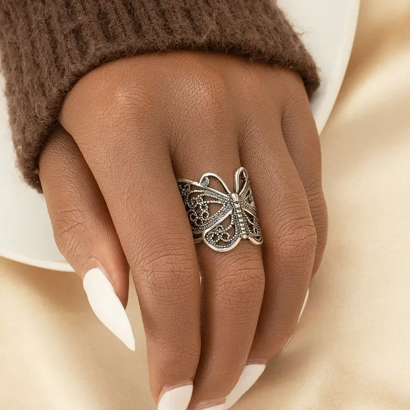 925 deals butterfly ring