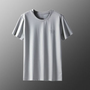 Ice mesh short sleeved T shirt for men in summer thin half sleeved loose  casual quick drying breathable half sleeved trendy