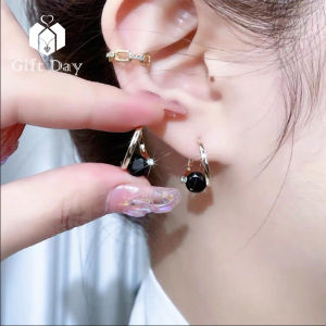 Gift Day Original Saudi Gold 24k Nasasangla Pawnable Earrings Womens Round Zircon Opal Jewelry Girlfriend Birthday Gift