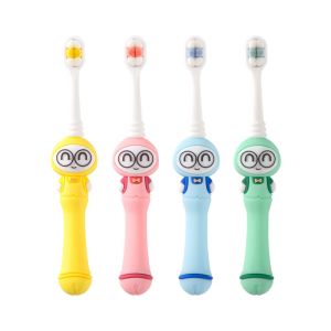 Bàn chải đánh răng cho bé lông tơ mềm mịn có bàn chải lưỡi tay cầm hình học sinh đáng yêu