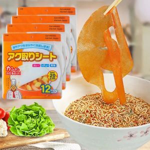 12/24Pcs Disposable Soup Oil Absorbing Paper Health Oil Filter Paper Baking Oil-absorbing Paper Kitchen Cooking Accessories