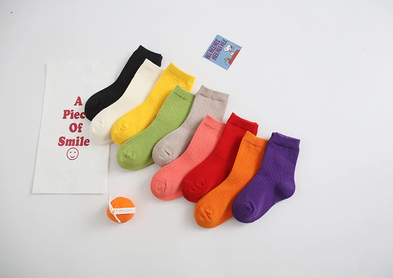 0-18 Years Old Candy Color Fashion Baby Socks Cute Kids Socks Boys