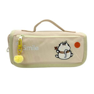 Cartoon Canvas Pencil Case Large capacity For Kids and Student Kotak Pensel (BGJAYA)