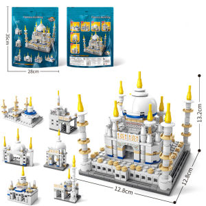 Mainan Bricks Arsitektur Terkenal di Dunia 4036Pcs Taj Mahal Mini Nano Block 3D Puzzle Model