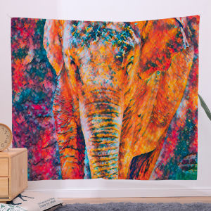 Hantar dari gudang tempatanFabric art tapestry Elephant pattern hanging cloth Home Decorative Tapestry Wall Hanging Background Cloth