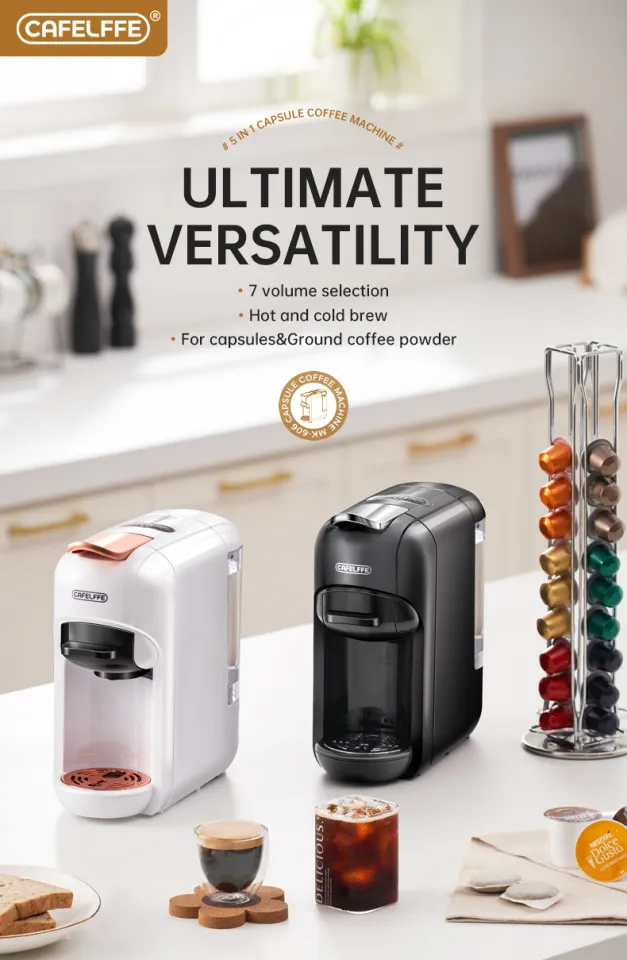 Cafelffe hot/cold Capsule Coffee Maker Machine in 1/5 in On