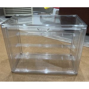 4 Tier Clear Acrylic Display Large Display Case with Door Dustproof Organizer for Action Figures Blind Toys Collectibles Transparent Storage Container Showcase