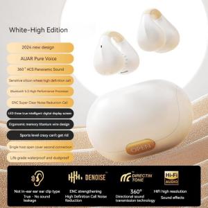 Newmsnr 2024 New Earclip 360° ACS Panoramic Sound Wireless Earbuds AUAR Pure Voice Bluetooth Earphone ENC Noise Reduction Call Wireless Earphones Bluetooth5.3 No Delay Gaming Headphone Waterproof Sweatproof Sport Headset