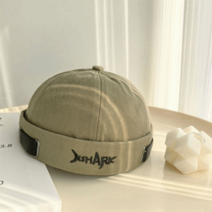 NOBLEE Cotton Beanie Hat Adjustable Solid Color Docker Hat Vintage Breathable Landlord Hat Men