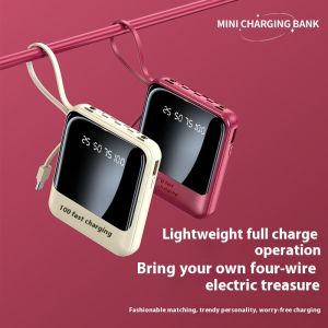 SeasTina  Power Bank แบบพกพาขนาดเล็กกับสายเคเบิ้ลบิวท์อินความจุมากชาร์จเร็ว