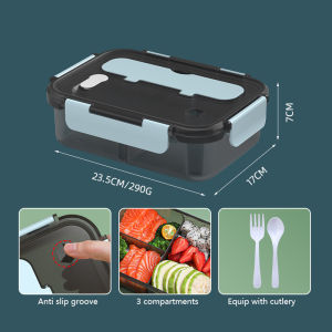 🚚SG Fast Delivery📦 Microwave Bento Freeze Safe lunch box for kids / Adults 1500ML With Spoon & Fork BPA-Free Food-Safe Materials