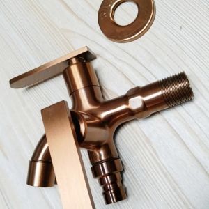 Kran Shower Cabang Double Stainless Rose Gold / Kran Shower Kamar Mandi / Kran Mesin Cuci