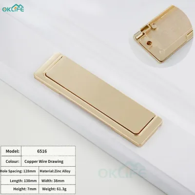 [OKLIFE. SG]Invisible Flat-Mounted Gusset Furniture Hardware Aluminum Alloy Handle Concealed Buckle Drawer Knob Cabinet Handle
