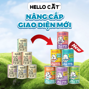 Pate cho mèo thức ăn cho mèo mọi lứa tuổi trong thạch Hello Cat Tuna 400g dinh dưỡng đầy đủ vị