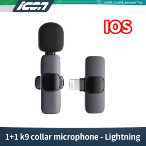 ICON BUY 1 TAKE 1 K9 Wireless Lavalier Microphone for Live Streaming - Noise Cancelling 24H Battery iPhone Android Compatible TikTok Facebook Mic