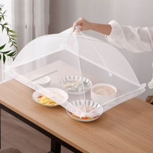 SDFBN Umbrella Shape Mesh Food Cover Lace Fabric Foldable Mesh Food Net Food Lid Dustproof Mesh Dish Tent Kitchen