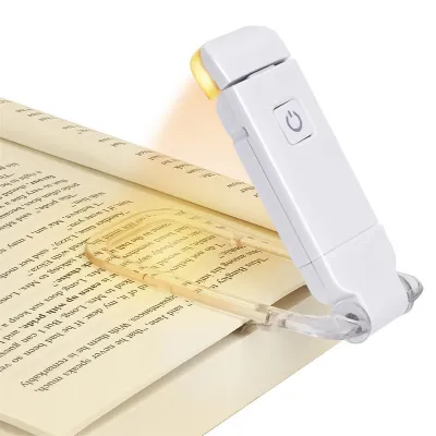 USB Mini Eye Protection Folding Book Clip Light LED Three Colours Adjustable Brightness Portable Bookmark Children Reading Book Light Night Light