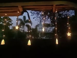 Indoor Outdoor Lights Christmas Window Curtain String Lights 138 LED Twinkle Star/Moon/Polaris