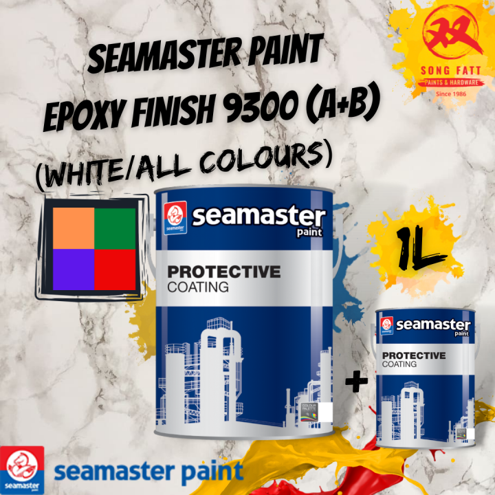 Seamaster Paint Epoxy Finish 9300 A+B (WHITE/ALL COLOURS) 1L (Song Fatt ...