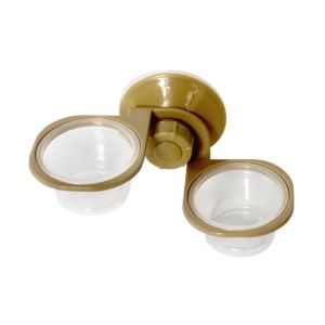 Kirilgu Small Suction Cup Feeding Double Cups Feeding Dish Crested H8M4T