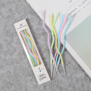 6PCS Metaliic Color Spiral Candle Macaron Color Topper Spiral Birthday Candle