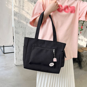 DROPASSIST 1956 READY STOCK Big Capacity Student Tuition Shopping Woman Tote Bag Simple Kapasiti Besar Beg Sekolah