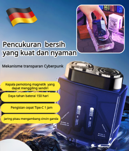 Pencukur Mesin Robot Pria Pencukur Doble Kepala Elektrik dengan Layar Digital Pengisian Ulang Portabel dan Kuat