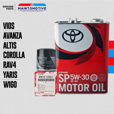 Toyota 4L Oil Change Package (Gas Specific) SP 5W-30 Fully Synthetic Motor Oil (Vios / Avanza / Altis / Corolla / Rav4 / Yaris / Wigo)