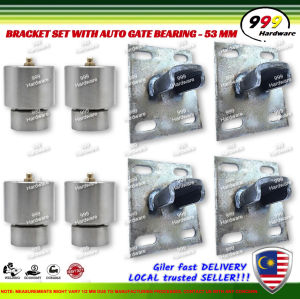 999  BRACKET SET WITH AUTO GATE BEARING / WELDING PLATE WITH BEARING SET / MAIN GATE / HOUSE GATE / WROUGHT IRON / BESI HOLLOW / FOLDING BEARING GATE / AUTO BEARING