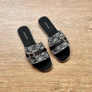 CALVARI - GABY Sandal Wanita Korea Teplek Casual Kekinian Size 36 - 40 Sendal Flat Cewek Kasual
