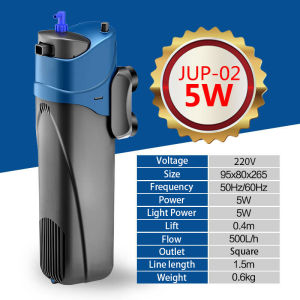 HATELI Aquarium Air Pump Products Three-in-one (Filtration Sterilization Aeration) Submersible Filter Oxygenation and Aeration Pump UV Lamp 5W/7W/9W/13W