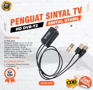 Booster Penguat Sinyal TV Antena DVB-T2 Televisi DIgital Penambah Jangkauan Siaran Boster Signal Amplifier