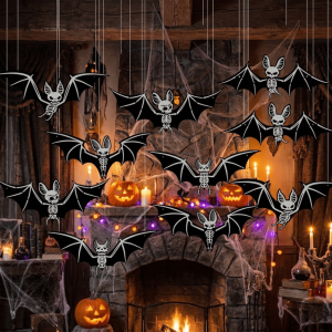 SWALLOWED 2D Flat Bat Stickers PP Material Fluorescent Hanging Ornaments Spooky Atmosphere Luminous Decor Halloween Party