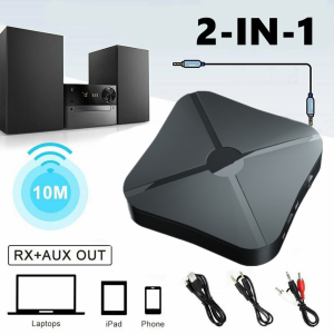 2 In 1 Bluetooth 4.2 Receiver Transmitter Wireless Audio Adapter With 3.5mm AUX Jack RCA Stereo For Home TV MP3 Laptops Speaker