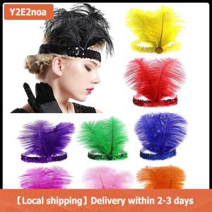 【Local shipping】 Sequins Feather Crystal Headband Indian Feather Headdress Holiday Party Indian Hairband Fashion Women Hair Accessories