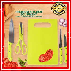 SET PISAU DAPUR STAINLEES KNIFE SET 5IN1 BESTQUALITY