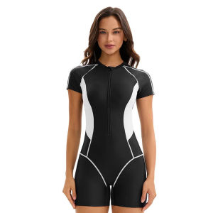 [Legend6] ชุดว่ายน้ำควบคุมหน้าท้องแขนสั้นสำหรับผู้หญิงชุดกีฬาว่ายน้ำขาสั้นแบบเด็กผู้ชายและ50 + ขึ้นไปจากโรงงานโดยตรง