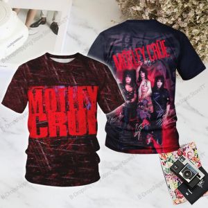 [Local Stock] HBESTY Halloween Christmas RockMotley Crue Band 3d Print T-shirt Men Women Fashion Hip Hop Casual Short Sleeve Tops Tees Men Clothing Kids Tshirt
