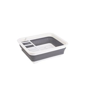 Foldable Dish Rack Kitchen Drainer Tool Bowl Tableware Plate Storage Organizer Holder Portable Fold Drying Home TPR Rack Shelf